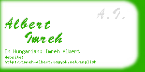 albert imreh business card